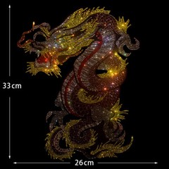 Fashion Trend Dragon Hot Diamonds Rhinestones Black Summer Luxury Men T-Shirt