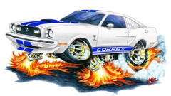1976-78 Ford Mustang Cobra II Muscle Car Art Print NEW