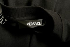 Versace Men’s Black Logo Print Crewneck Short Sleeve T-Shirt US 6XL IT 64
