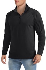 UPF50+ Mens 1/4 Zip UV Shirts Sun Protection Outdoor Fishing Performance T-Shirt
