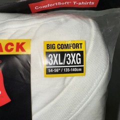 Hanes TAGLESS 5 t-shirts Lay flat Collar White