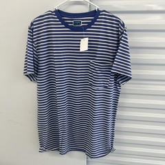 J.Crew Shirt Mens XL Blue White Stripe Slim Pocket Crewneck Tee Casual Top