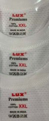 LUX PREMIUM JALI 100% COTTON MEN`S TEXTURED T- SHIRT WHITE PACK OF 3 PCS