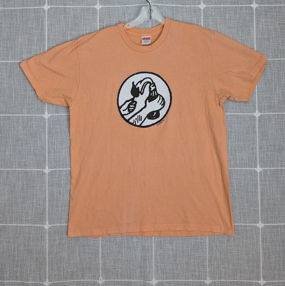 Supreme Molotov Tee Shirt 2018 Mens Large Orange Made In USA Graphic Tee