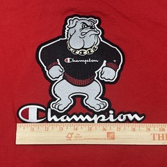 VTG Champion Georgia Bulldog Logo Mascot Crewneck Hip Hop Chain Shirt 90s Style