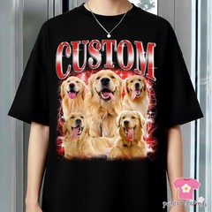 Personalized Pet Bootleg Shirt Custom Dog Cat Photo Tee Gift