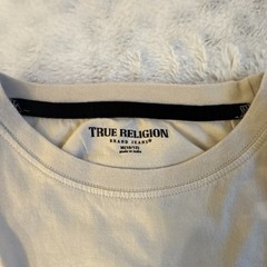 True Religion Beige Solid Logo Crew Neck Short Sleeve Cotton T-Shirt Boys