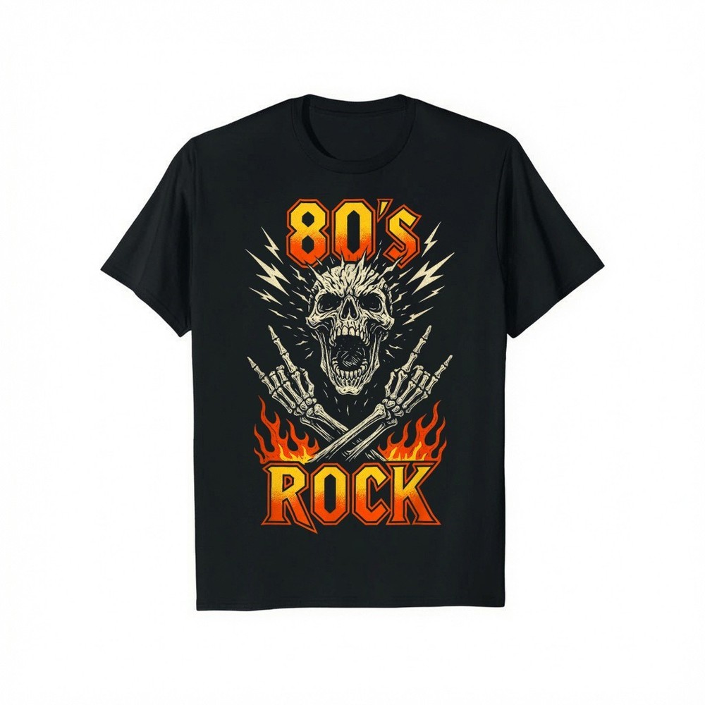 80s Rock Vintage Skull Retro Music Band Gift T-Shirt