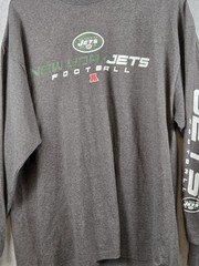 New York Jets Football Men’s XL Long Sleeve T Shirt NFL Team Apparel Gray NEW