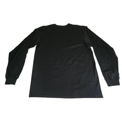 Anvil Men’s Large Heavyweight Black Long Sleeve T-Shirt Ribbed Cuffs / Crew Neck