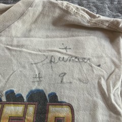 01’ VTG Autograph Springsteen Springer Flat Track Racing Tee Size XL Cut Sleeves