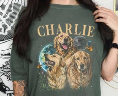 Custom Dog Photo Comfort Tee Personalized Pet Picture Shirt Gift Idea Soft