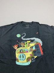 ALAB Shirt Mens XL Black Space Bus Alien Graphic Tee Tagless Cotton Crewneck