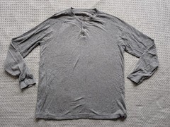 Faherty Cloud Cotton Shirt Mens Large Gray Raglan Long Sleeve Henley Tagless