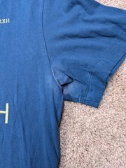 Nike Double Swoosh Tee Shirt Mens M Medium Blue Crew Embroidered Cotton Roman
