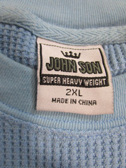 Vtg Y2K 3 FootAction John Son Waffle Knit Thermal Long Sleeve T-Shirts Mens 2XL