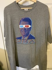 3D Ronald Reagan Mens Sz 2XL T Shirt Gray