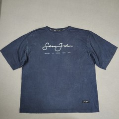 VINTAGE 90s Sean Jean Shirt Men 2XL Navy Script Logo Puff Daddy Bad Boy USA Made
