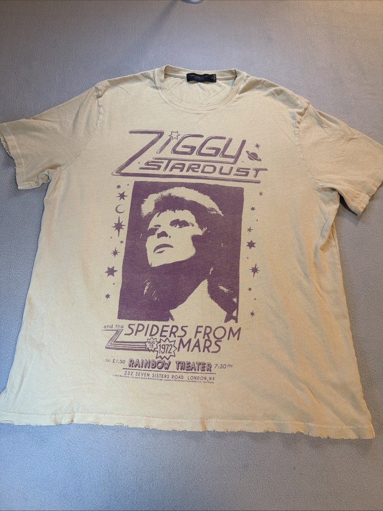 David Bowie Ziggy Stardust Spiders From Mars Graphic T-Shirt XL Junk Food