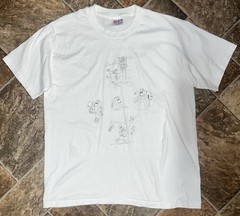 VTG Hanes Heavyweight 50/50 Crewneck Tee Cartoon Dog Hiking Single Stitch USA L