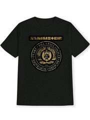 Men’s RAMMSTEIN Graphic Print Casual T-Shirt – Black Band Logo Tee with Golden L
