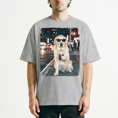 Golden Retriever Shades Cold Brew Neon Street Unisex T-Shirt Funny Dog Lover Tee