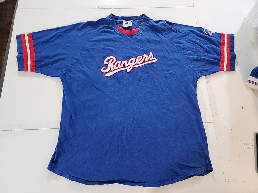 Vtg Lee Sport [Team] Crewneck Blue Red Contrast Collar Retro Gorpcore XL