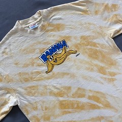 Stillz T Shirt Mens Large Yellow Acid Wash Bleach “Banana” Cartoon Street