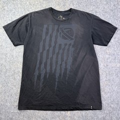 Lost T-Shirt Mens Sz L Black American Flag Slim Cotton Short Sleeve Crewneck Tee