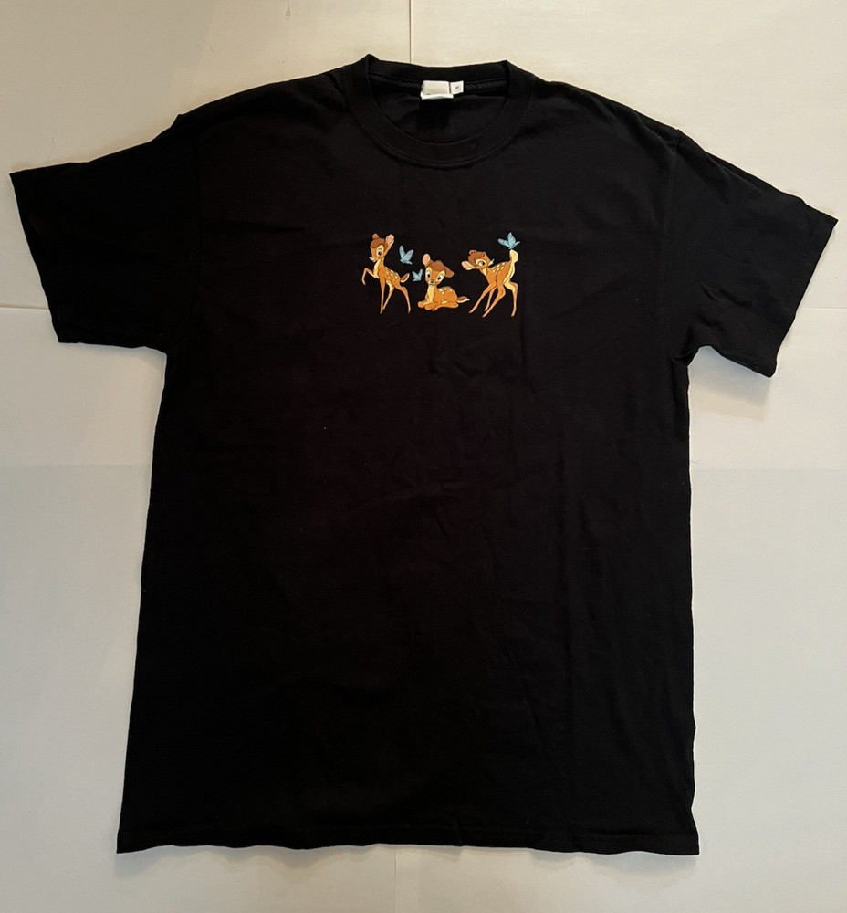 Disney x Skinny Dip Bambi T Shirt Black Small Oversized Collab Disneyland