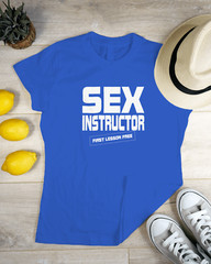Men’s T-shirt Sex Instructor Funny Gift Novelty Streatwear Modern Cotton Adult