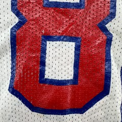 VINTAGE Russell Jersey Mens M White Blue Cropped Mesh Football Practice USA 90s