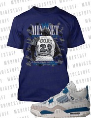 Pro Club Shaka RTP Mindset Goat Graphic Tee to Match J4 Military Blue Big Tall T