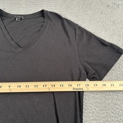 Theory Shirt Men Small Black V-Neck Streetwear Summer Preppy Casual Short Sleeve