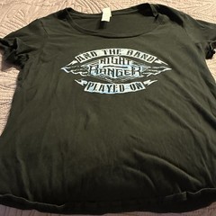 District Very Important Tee Night Ranger Graphic Black T-Shirt M Fitted Cotton