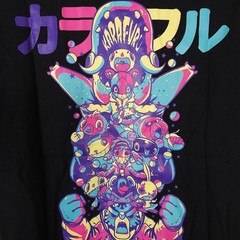 Karafuru X Rawtype Riot T Shirt Mens Size XL Black Anime Kaiju Carnival