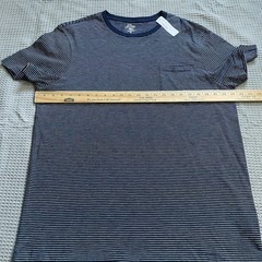 New J.Crew Slub Jersey Stripe Pocket Tee Shirt XL Mens Navy Blue Cotton