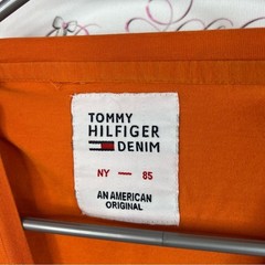 Tommy Hilfiger long sleeve embroidered front Vibrant Orange Graphic Tee