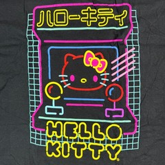 Hello Kitty by Sanrio Hello Kitty Unisex XL Black Japanese Text Neon Logo NWT