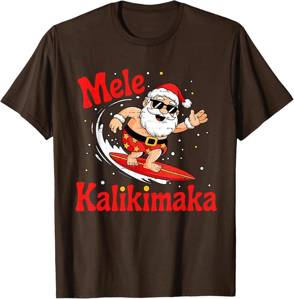 Funny Santa Summer Beach Vacation T-Shirt Tropical Christmas Graphic Tee