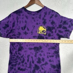 Taco Bell Purple Tie Dye Trippy Psychedelic Employee Cheesy Taco T-Shirt Mens S