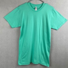 American Apparel Mint Green Cotton Crew Neck Short Sleeve T-Shirt S Retro Indie