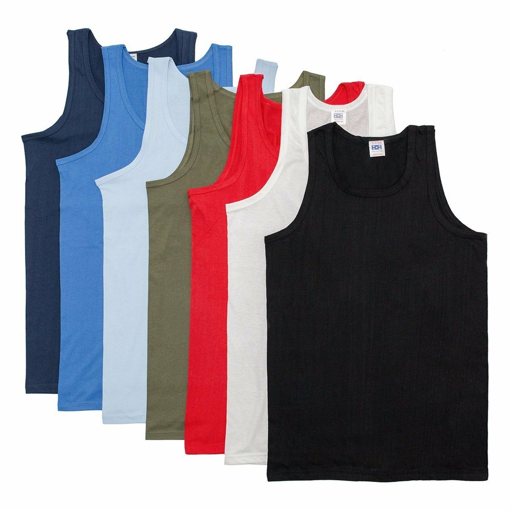 Mens Vests Plus Size Cotton Summer Gym Training Tank Tops Underwear S-5XL