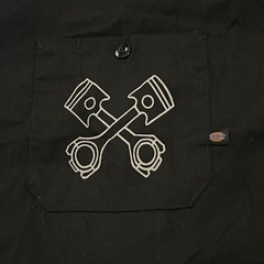 Dickies Bone Yard Customs Work Shirt 2XL Black Skeleton Biker Graphic