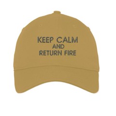 Keep Calm And Return Fire Embroidered Soft Low Profile Hat