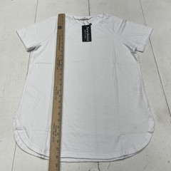 Newchoice Shirt Mens Medium White Raglan Curved Hem Short Sleeve Stretch Tee