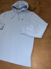 Polo Ralph Lauren Men’s Long Sleeve Hooded T-Shirt Baby Blue XL Drawstring Logo