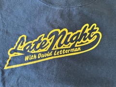 Vintage 80s Late Night With David Letterman T Shirt Mens Blue Size XL Champion