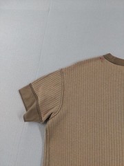 Calvin Klein Jeans Shirt Mens Large Brown Ribbed Knit Crewneck Ringer Tee Cotton