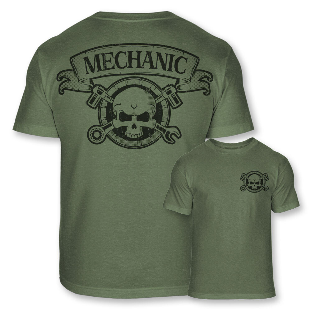 Mechanic Skull Crossbones T-Shirt – Auto Repair Mechanic Athletic Shirt – A117